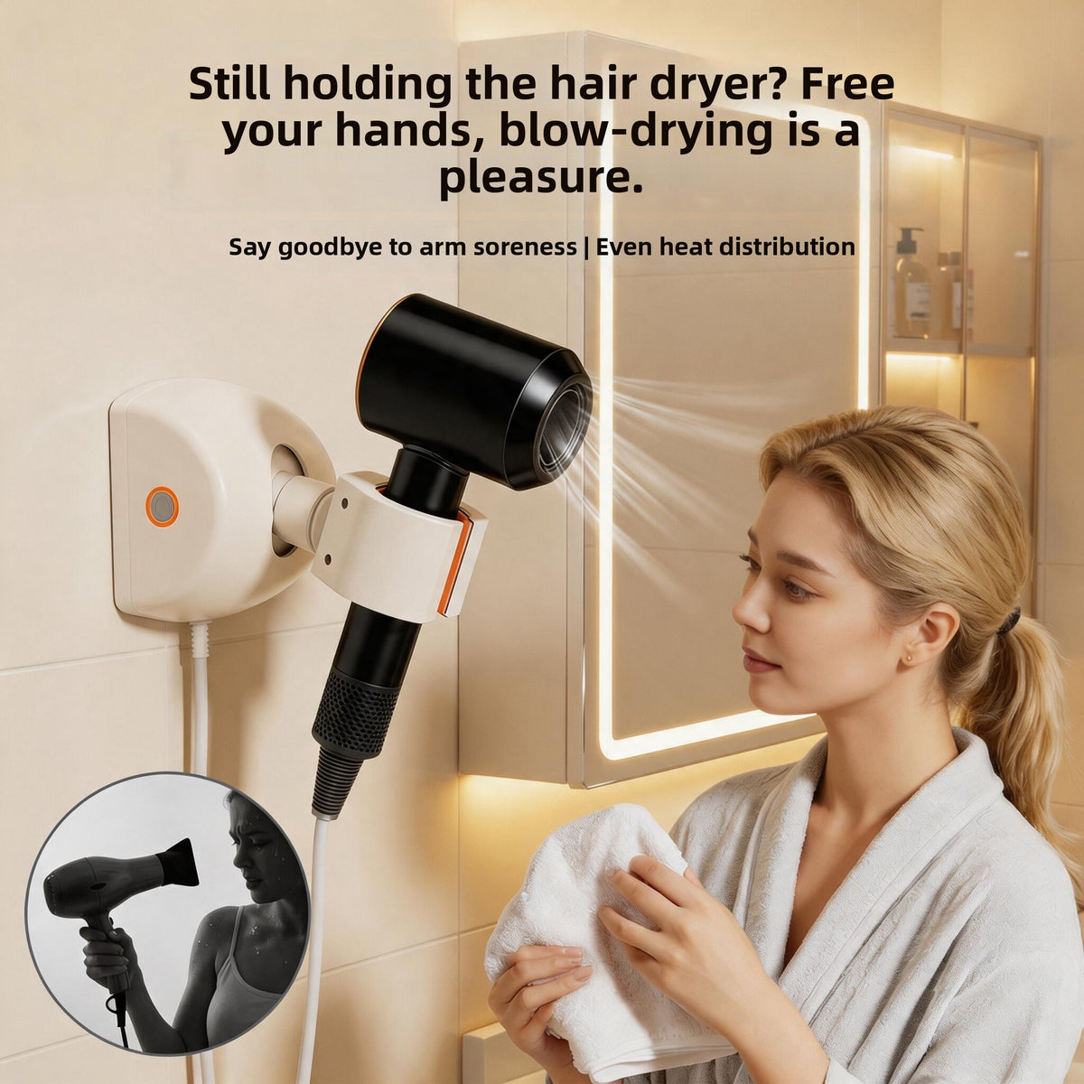 Automatic Rotating Hair Dryer Holder