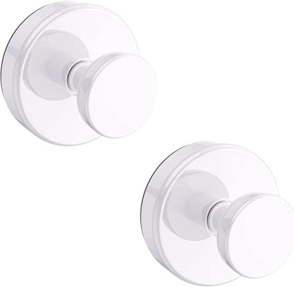 Bntuk Suction Cup Hooks for Shower, Detachable Towel Hooks for Bathroom Window Glass Door Wall, Bathrobe Loofah Hook for Hanging – 2 Pack, Black