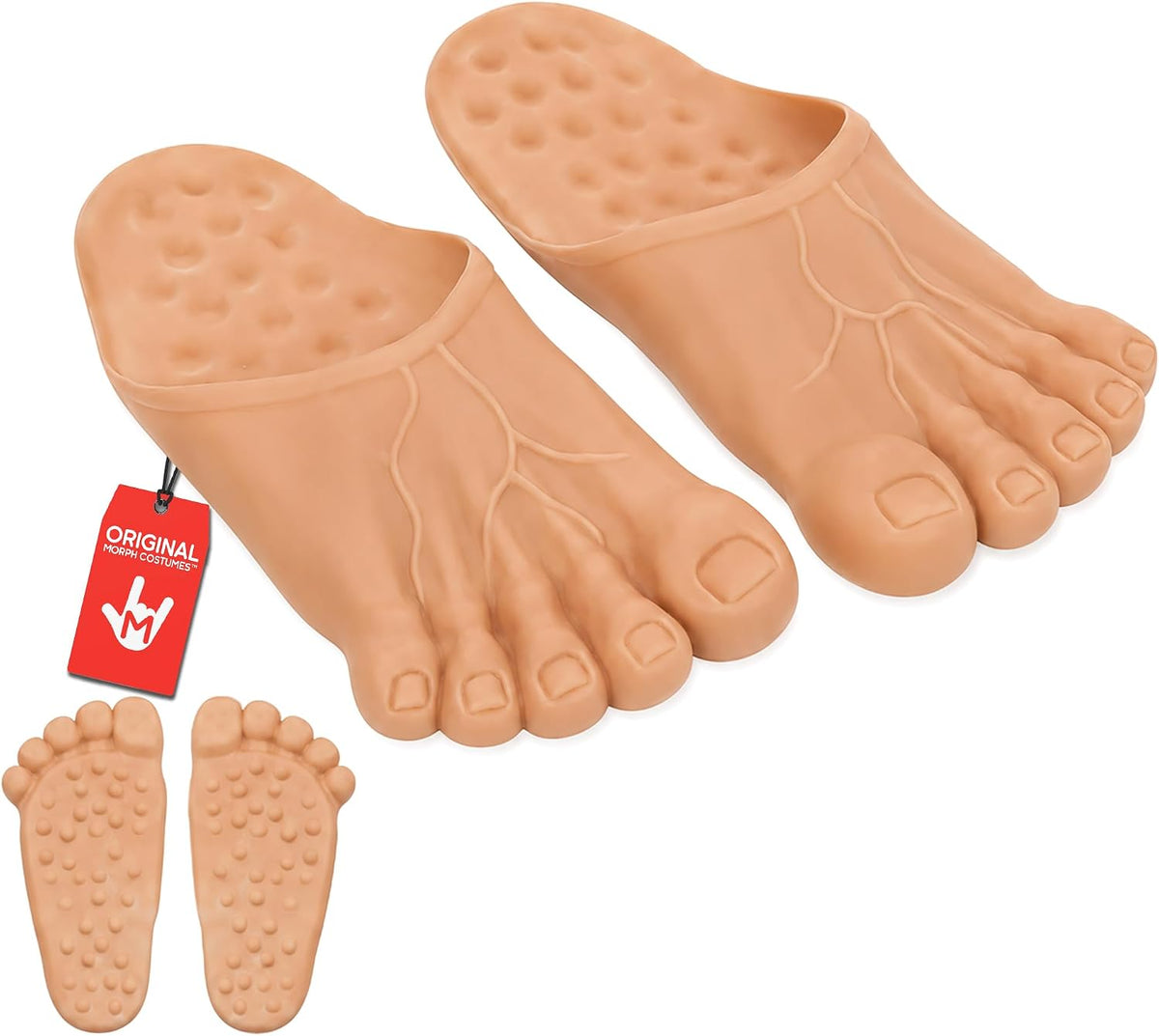 Nicky Bigs Novelties Jumbo Bare Feet Shoe Covers, Beige Caveman Accessory