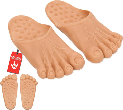 Nicky Bigs Novelties Jumbo Bare Feet Shoe Covers, Beige Caveman Accessory