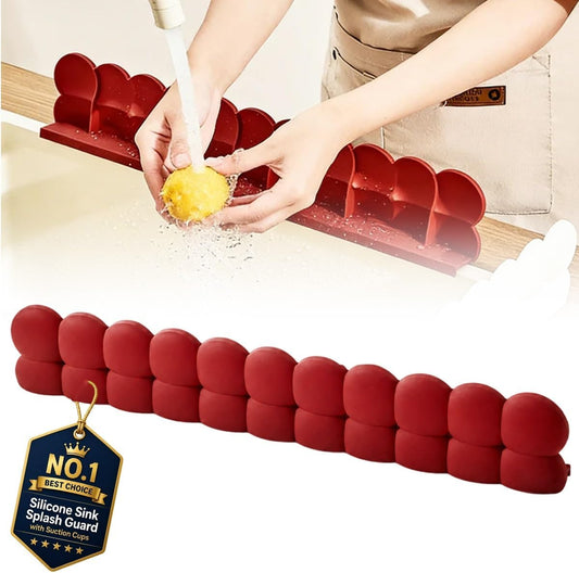 Silicone Sink Splash Guard with Suction Cups for Kitchen Faucet Area