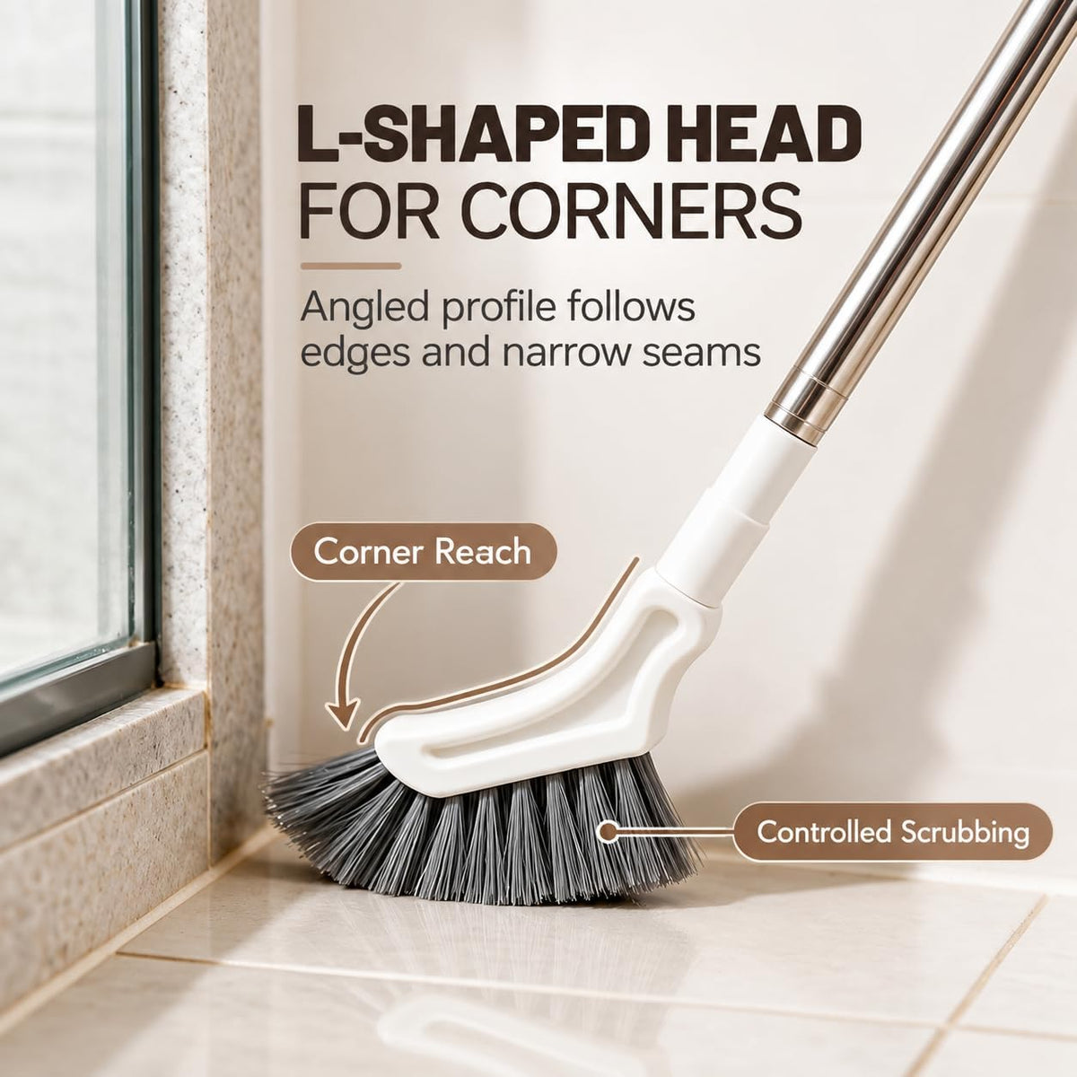 2PCS Telescoping Mini Magic Cleaning Brushes for Bathroom Crevices