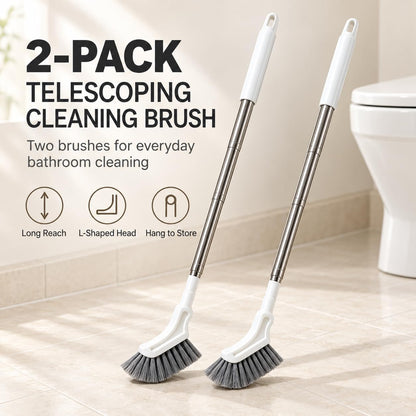2PCS Telescoping Mini Magic Cleaning Brushes for Bathroom Crevices