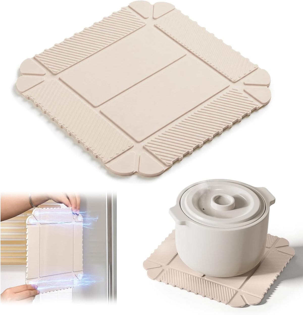 Magnetic Silicone Trivet & Pot Holder, Kitchen Heat Resistant Mat