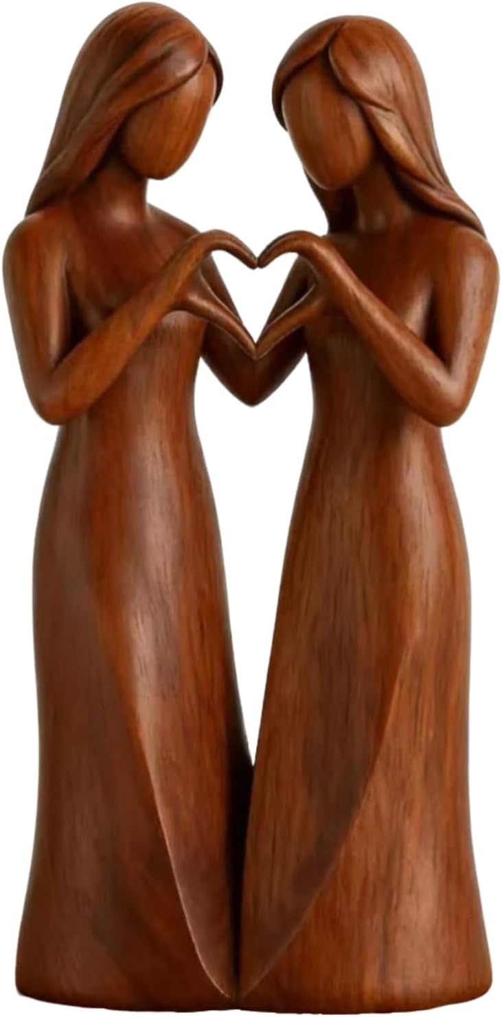 Sisters Friendship Resin Figurine Set - Meaningful Gift for Women, Unique Handcrafted Birthday Decor for Best Friend, Desk, Bedside, Office, Living Room, Shelf Display (4)
