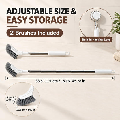 2PCS Telescoping Mini Magic Cleaning Brushes for Bathroom Crevices