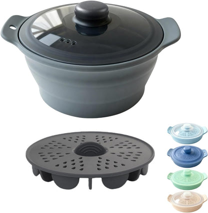 42oz Silicone Microwave Steamer For Cooking Food, Vegetable Steamer