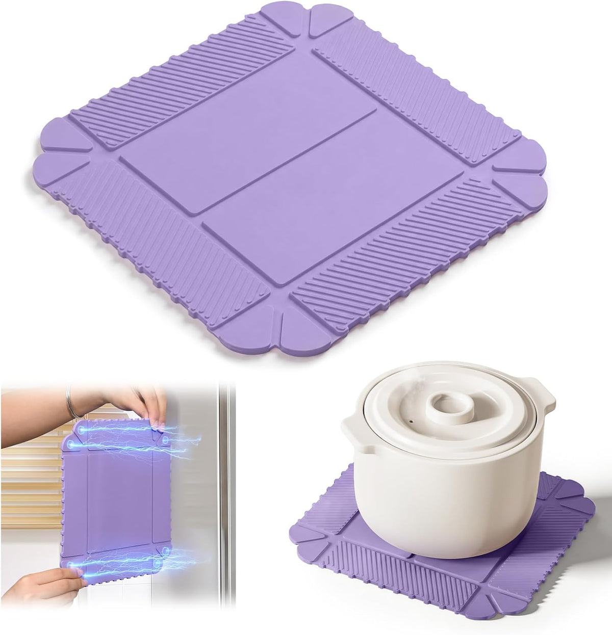 Magnetic Silicone Trivet & Pot Holder, Kitchen Heat Resistant Mat