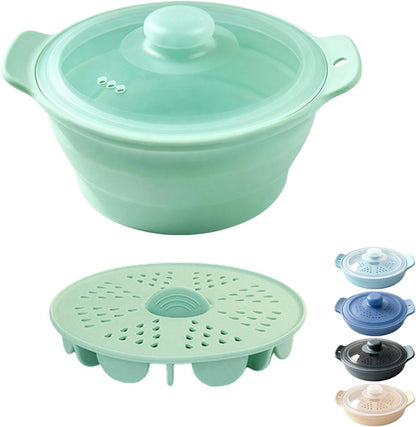 42oz Silicone Microwave Steamer For Cooking Food, Vegetable Steamer