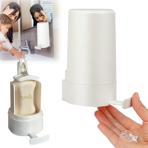 Bar Soap Grinder Dispenser, Wall-Mounted Bar Soap Powder Box for Kitchen Bathroom Toilet Sink Accessory (No Desiccant)