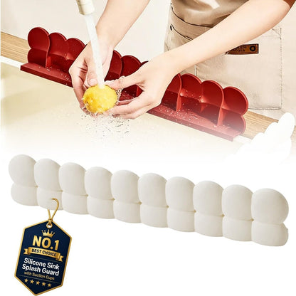 Silicone Sink Splash Guard with Suction Cups for Kitchen Faucet Area