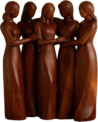 Sisters Friendship Resin Figurine Set - Meaningful Gift for Women, Unique Handcrafted Birthday Decor for Best Friend, Desk, Bedside, Office, Living Room, Shelf Display (4)