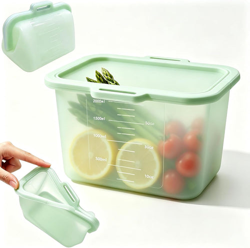 Reusable Silicone Food Storage Bags, Magnetic Seal, 50oz