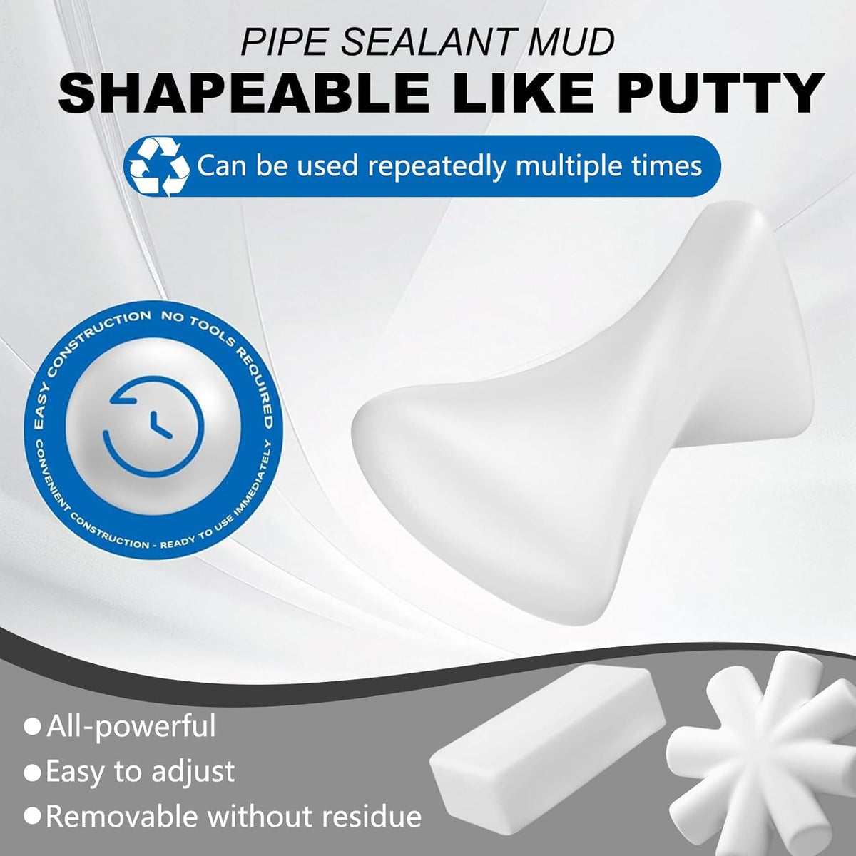 Repair Sealing Clay, Waterproof Sealant Mastic, Sealant Mud,Cement Crack Filler, Wall Hole/Air Conditioning Hole Waterproof Seal Putty(20pcs)