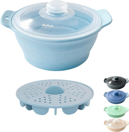 42oz Silicone Microwave Steamer For Cooking Food, Vegetable Steamer