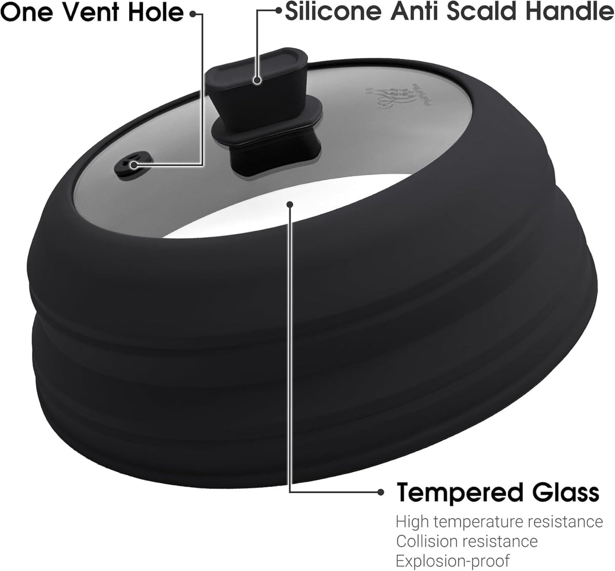Microwave Splatter Cover for Food Collapsible Cover with Handle