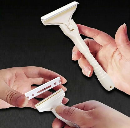 2PCS Handheld Fat Trimmer for Beef & Pork, Stainless Steel Meat Scraper with 20 Blades, T-Shaped Meats Scraper, Fat Trimmer, Easy Fats & Fascia Removal Tool for Beef & Pork (Large + Small)