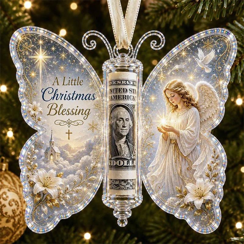 🔥Last Day 49% OFF🦋💵 Christmas Cash Gift Butterfly Ornament – Holiday Money Holder Keepsake 🎄✨