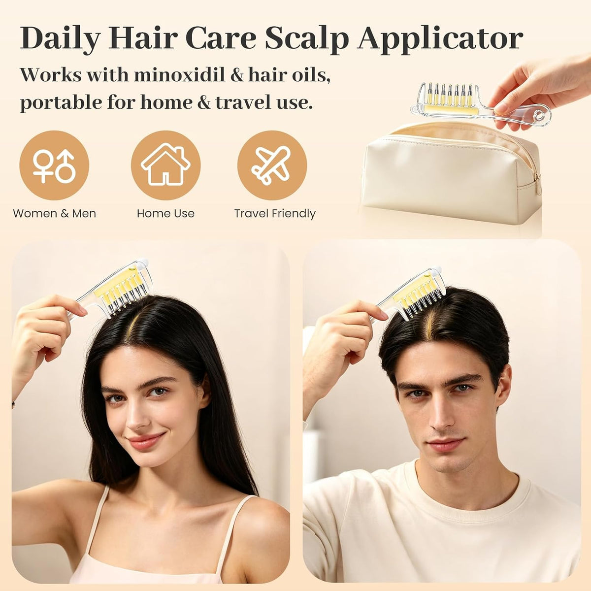 Scalp Oil Applicator Comb for Minoxidil, Serums Liquid Quick Root Delivery