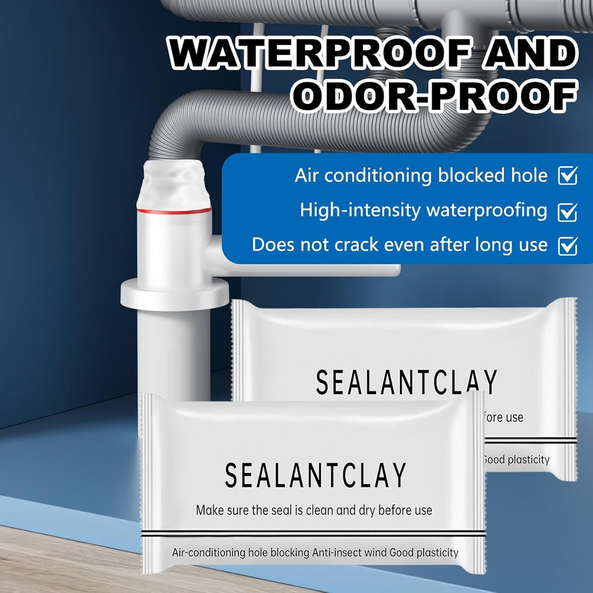 Repair Sealing Clay, Waterproof Sealant Mastic, Sealant Mud,Cement Crack Filler, Wall Hole/Air Conditioning Hole Waterproof Seal Putty(20pcs)