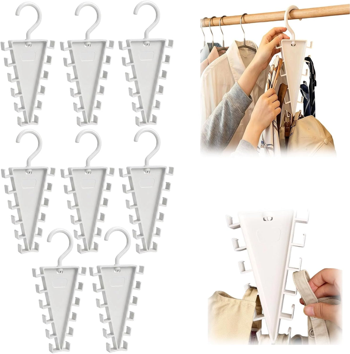 V Shaped Double-Sided Closet Organizer Hanger, 12 Hook Rotating Hanger，4PCS