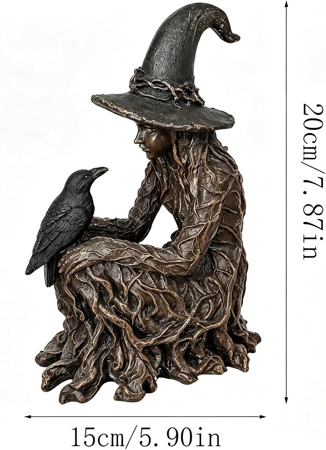 Cracker Barrel Witch Figurine,Gothic Witch Statue,Halloween Decor