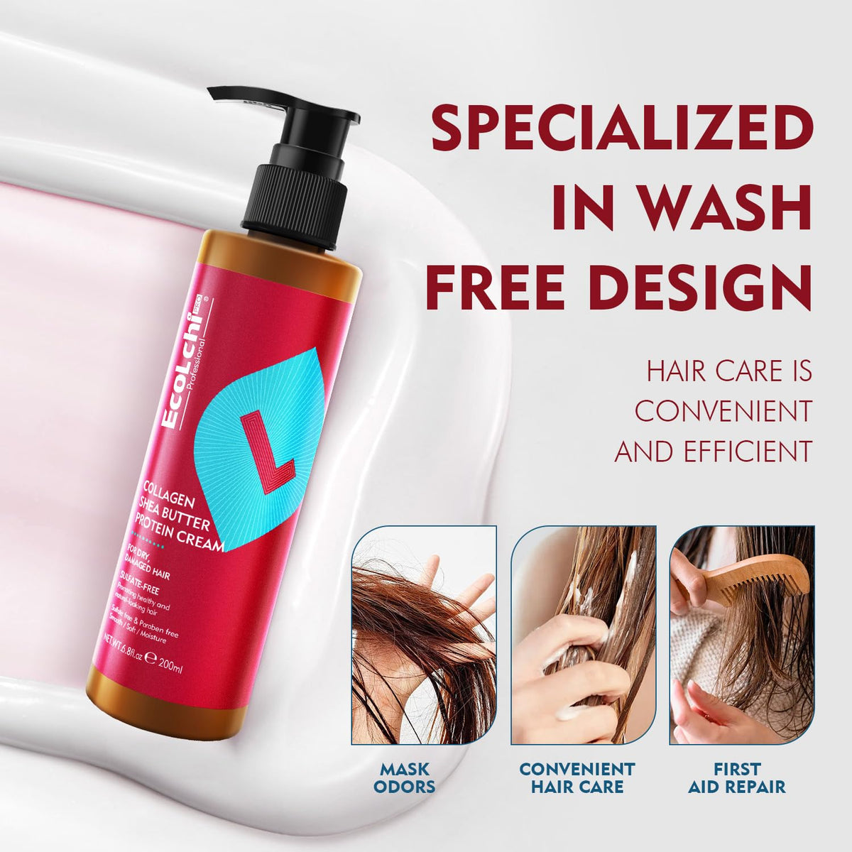 Collagen Hair Mask Shampoo Leaving-in Conditioner Argan Oil Set Collagen Hair Treatment Deep Repair Conditioning for Dry Damaged Hair All Hair Types