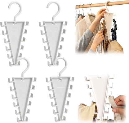 V Shaped Double-Sided Closet Organizer Hanger, 12 Hook Rotating Hanger，4PCS