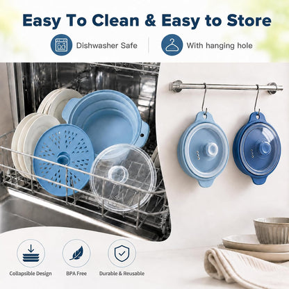 42oz Silicone Microwave Steamer For Cooking Food, Vegetable Steamer