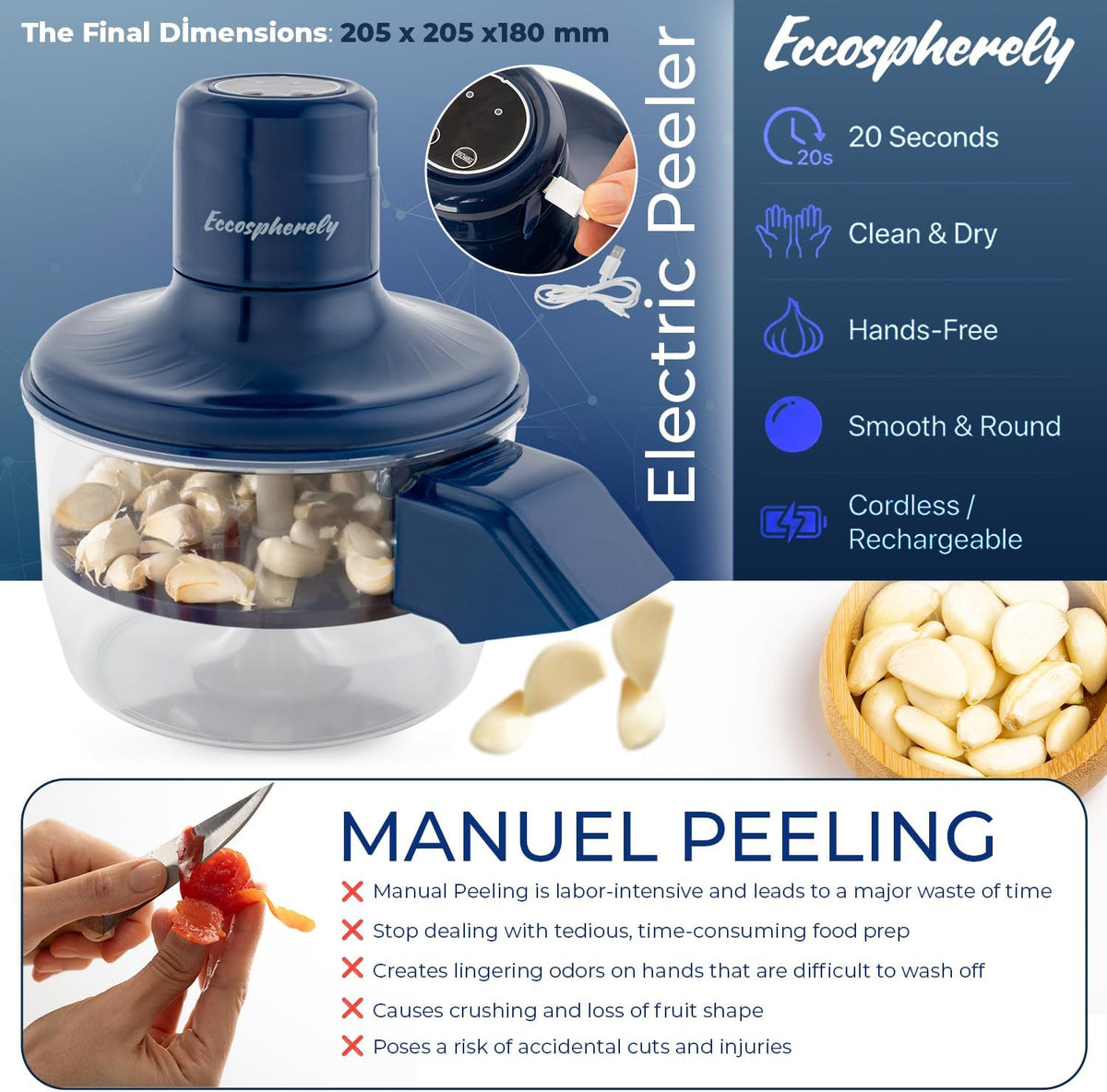 Automatic Grape Peeler Machine, Electric Garlic Peeler