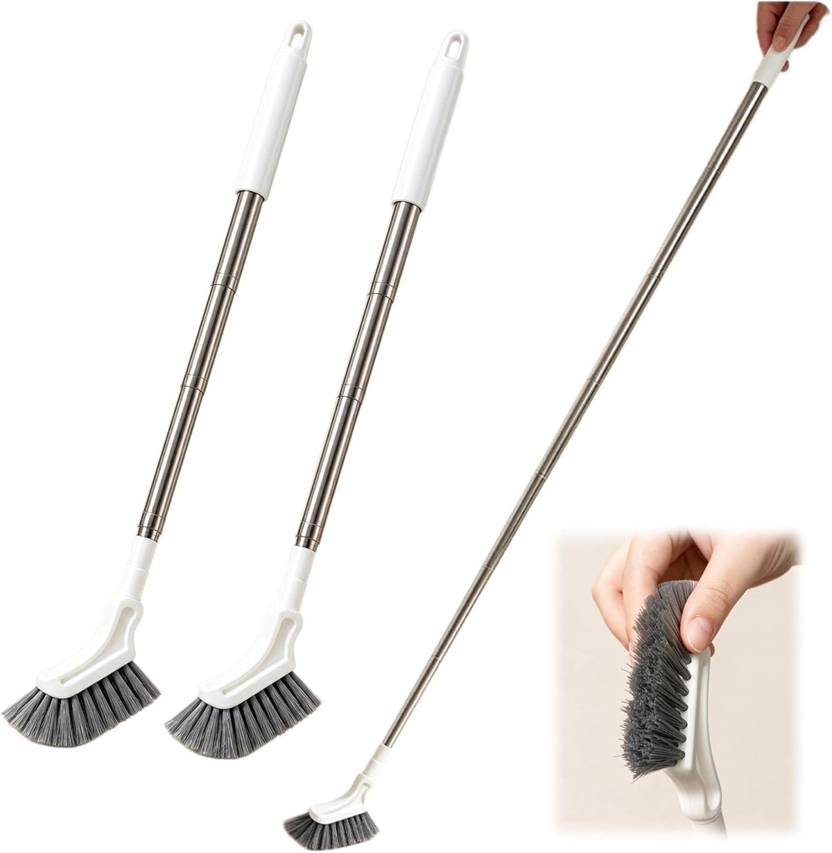 2PCS Telescoping Mini Magic Cleaning Brushes for Bathroom Crevices