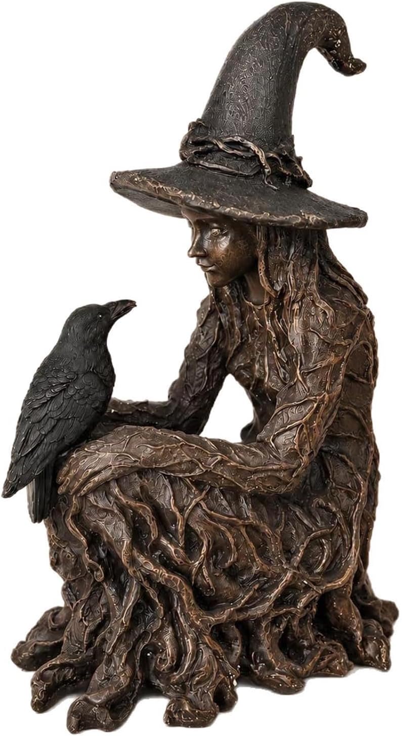 Cracker Barrel Witch Figurine,Gothic Witch Statue,Halloween Decor