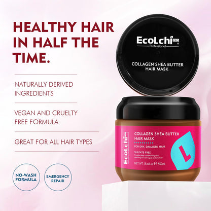 Collagen Hair Mask Shampoo Leaving-in Conditioner Argan Oil Set Collagen Hair Treatment Deep Repair Conditioning for Dry Damaged Hair All Hair Types