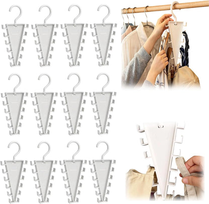 V Shaped Double-Sided Closet Organizer Hanger, 12 Hook Rotating Hanger，4PCS