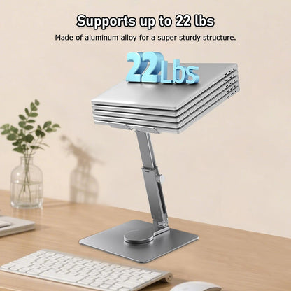 iPad Stand, Height Adjustable with 360 Rotating Base Holder for Desk