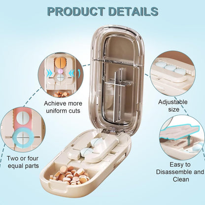 💊 Portable Pill Cutter｜Clean & Accurate Medicine Splitter