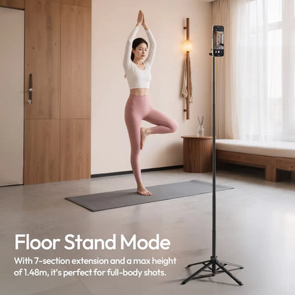 Ulanzi MT85 MagSafe Snap-On Magnetic Cellphone Tripod - 1.7M Adjustable Selfie Stick, Steel Quadruped Stand