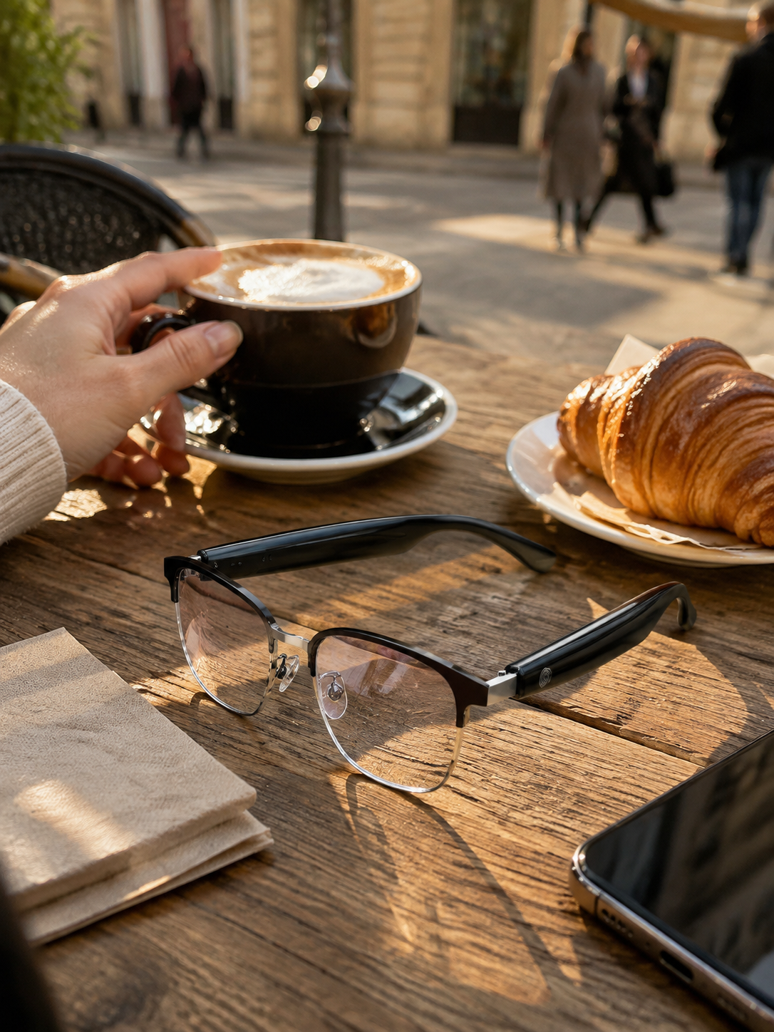 Lunettes AI intelligentes à contrôle vocal et changement de couleur
