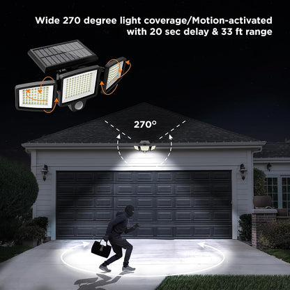 ⏰Limited Stock 60% OFF Solar Lights Outdoor - 210 LED 2500LM Waterproof Motion Sensor Security Lights with Wireless Remote
