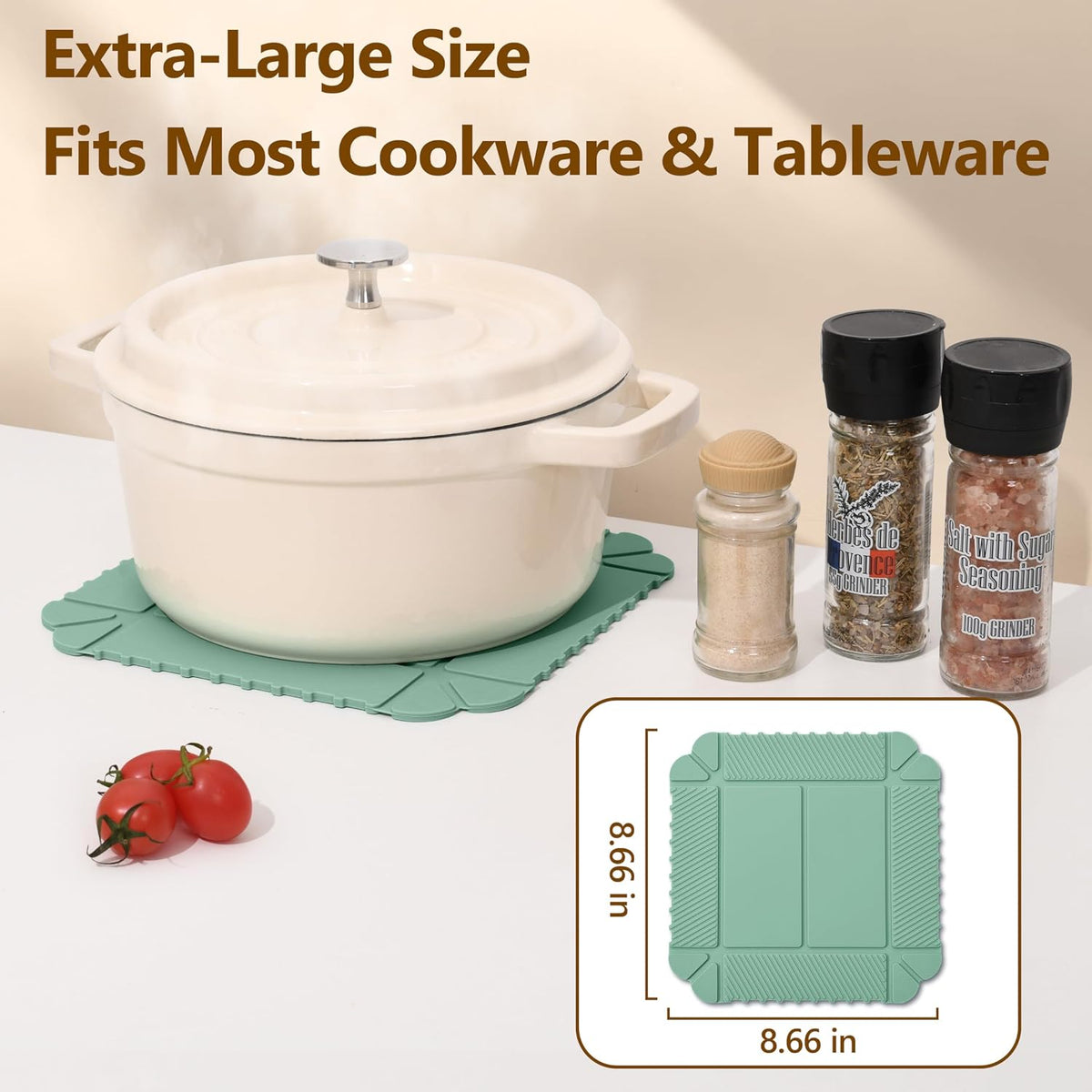Magnetic Silicone Trivet & Pot Holder, Kitchen Heat Resistant Mat