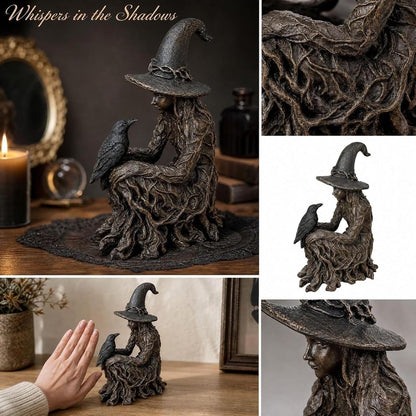 Cracker Barrel Witch Figurine,Gothic Witch Statue,Halloween Decor