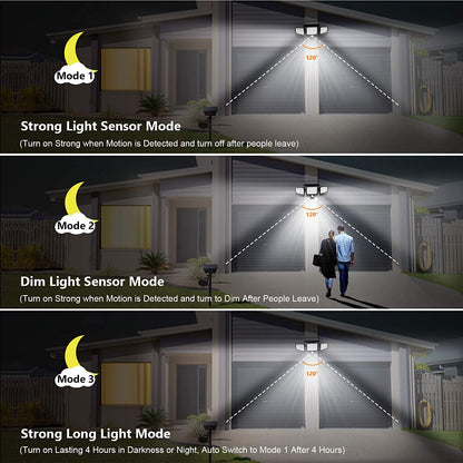 ⏰Limited Stock 60% OFF Solar Lights Outdoor - 210 LED 2500LM Waterproof Motion Sensor Security Lights with Wireless Remote