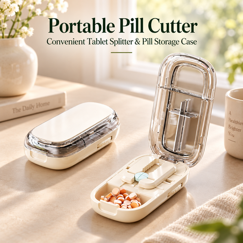 💊 Portable Pill Cutter｜Clean & Accurate Medicine Splitter