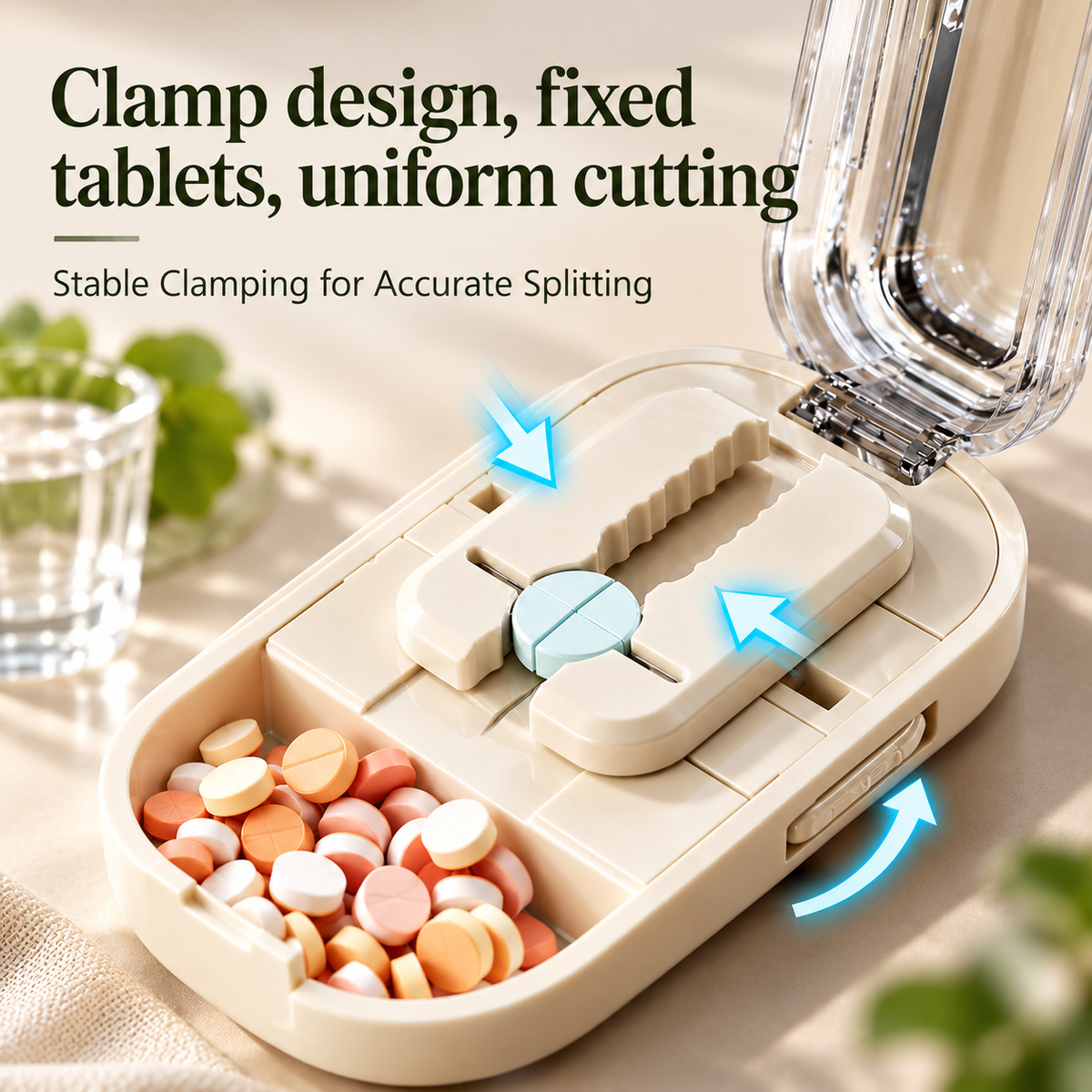💊 Portable Pill Cutter｜Clean & Accurate Medicine Splitter