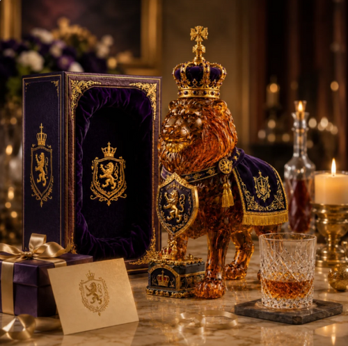 Crown Royal 87th Anniversary Royal Lion Whiskey Bottle