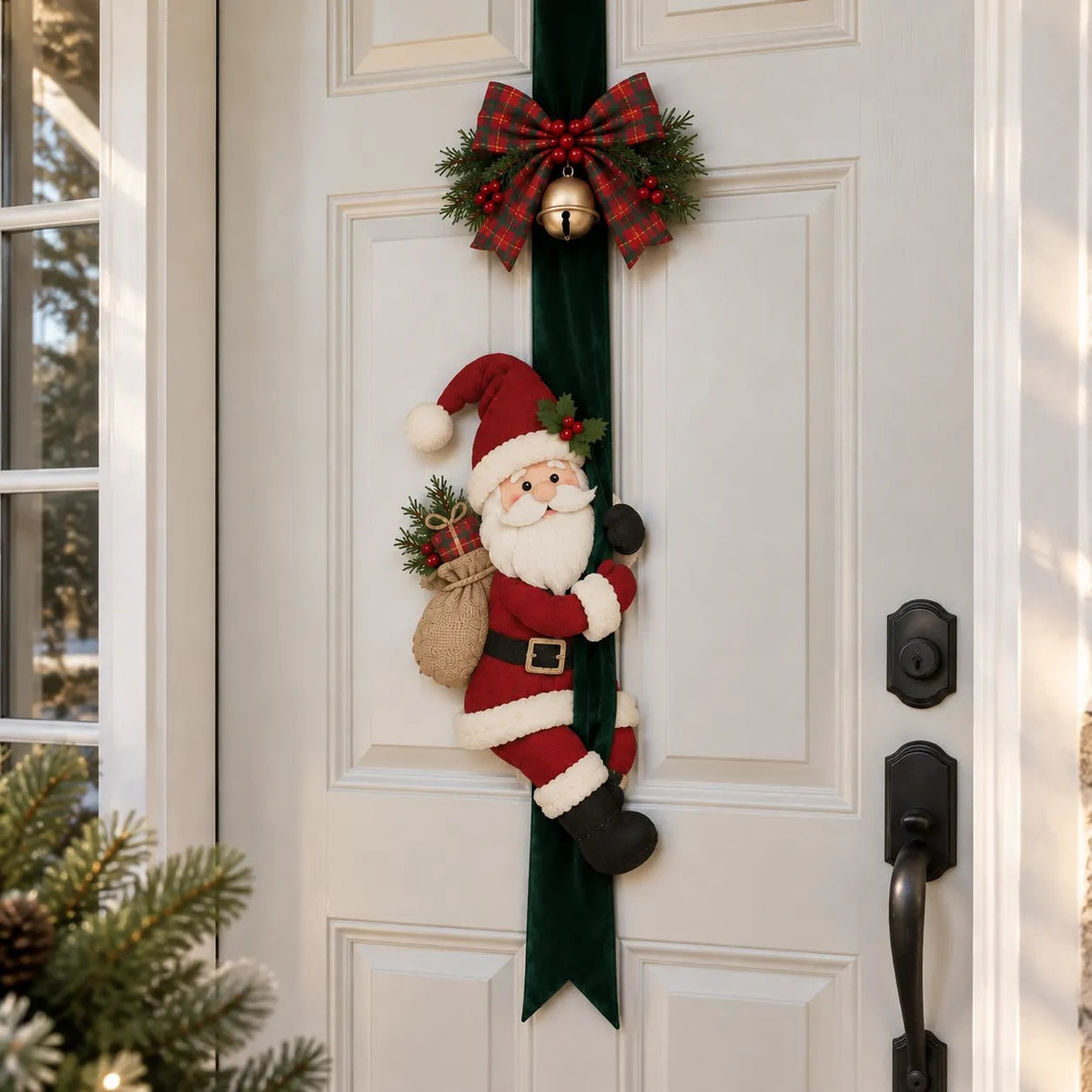 Vintage Christmas Ribbon Door Hanger