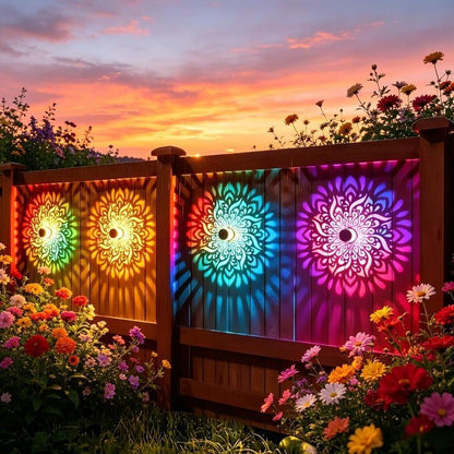 65K+ SOLD!✨Solar Mandala Wall Light | Outdoor Garden Fence Projector Lamp 🪐🌌
