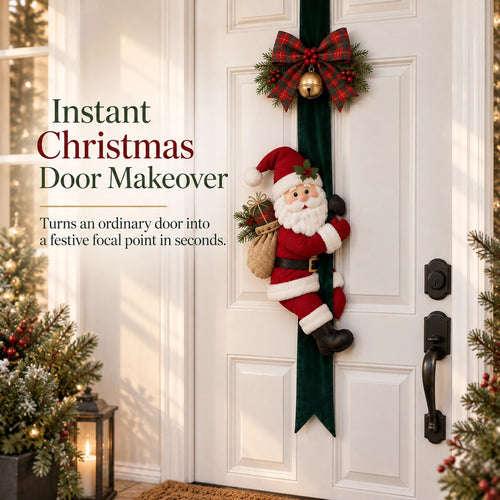 Vintage Christmas Ribbon Door Hanger