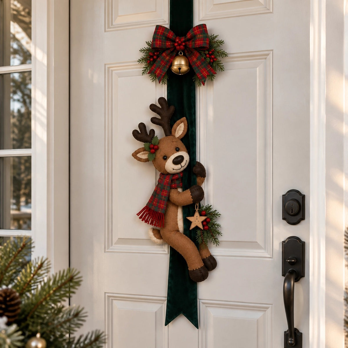Vintage Christmas Ribbon Door Hanger