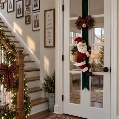 Vintage Christmas Ribbon Door Hanger